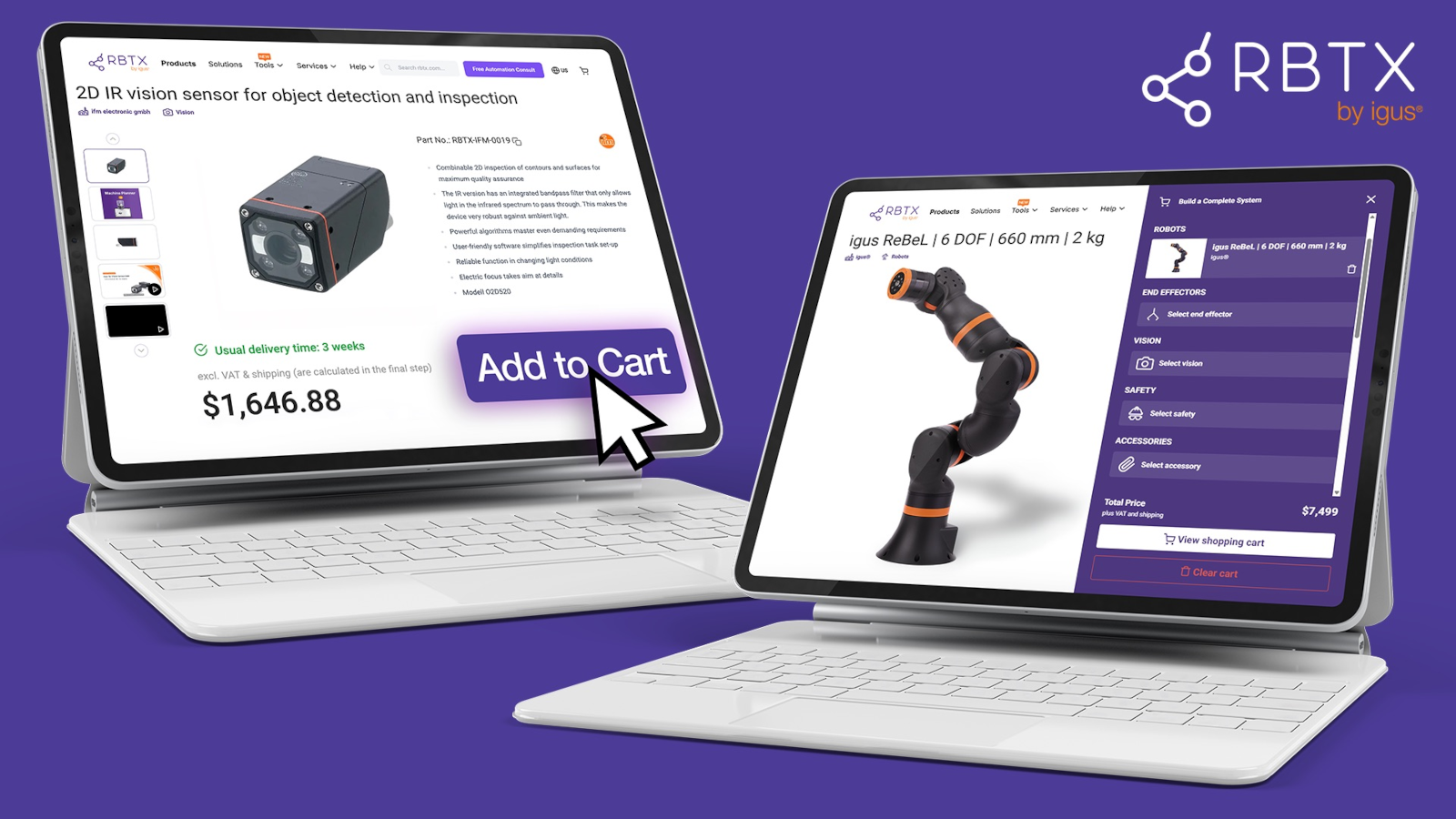 Igus has introduced self-serve shopping for their online store, RBTX.